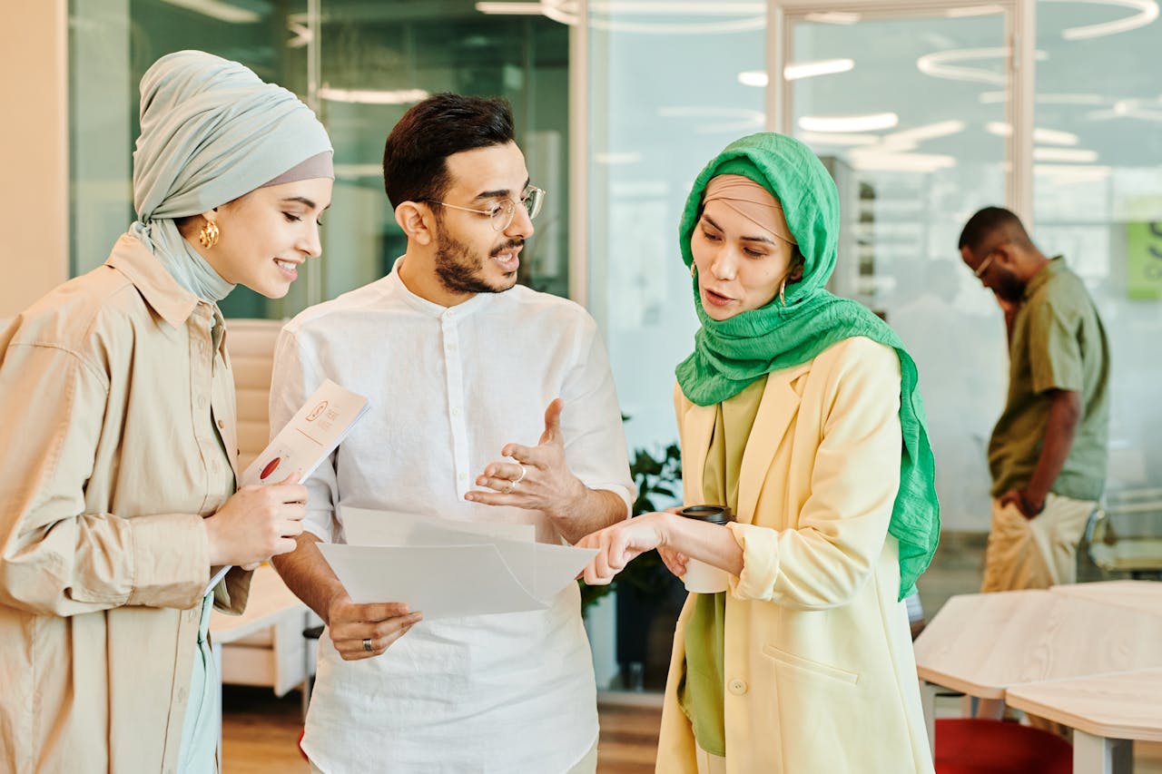 Man and Women Having a Discussion